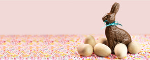 Solid chocolate easter bunnies