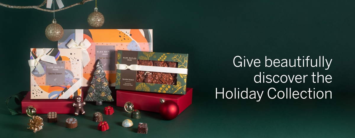 A Christmas scene with chocolates and a stocking