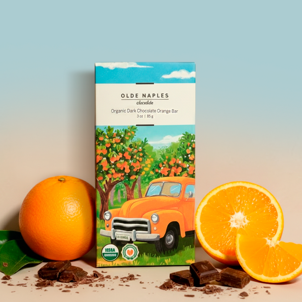 Organic Dark Chocolate Orange Bar (3oz) | Olde Naples Chocolate