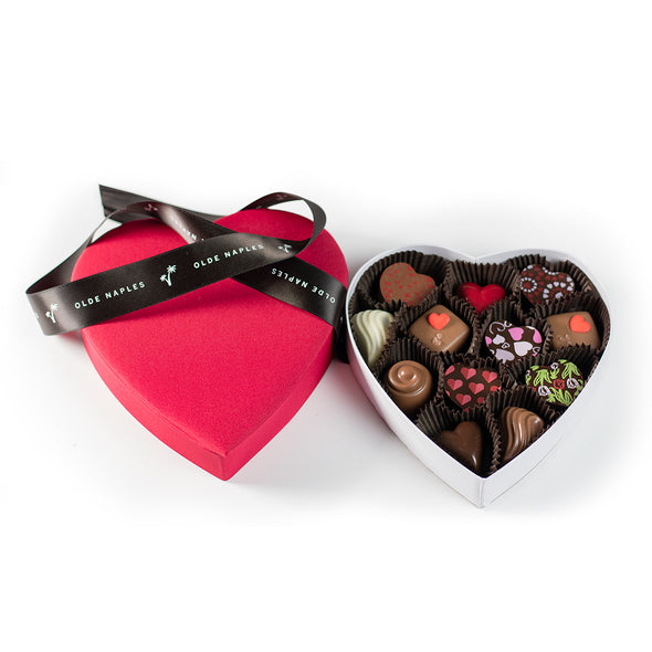 Assorted Chocolate Truffles | Valentines Day Satin Heart-Shaped Gift Box