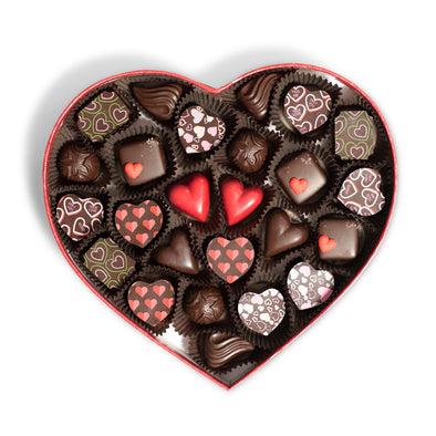 Dark Chocolate Truffles | Valentines Day Heart-Shaped Gift Box | 25 pieces